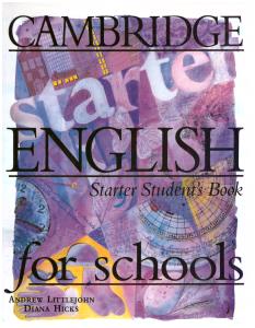 CAMBRIDGE ENGLISH FOR SCHOOLS STARTER  - کمبریج انگلیش فر اسکولس استارتر