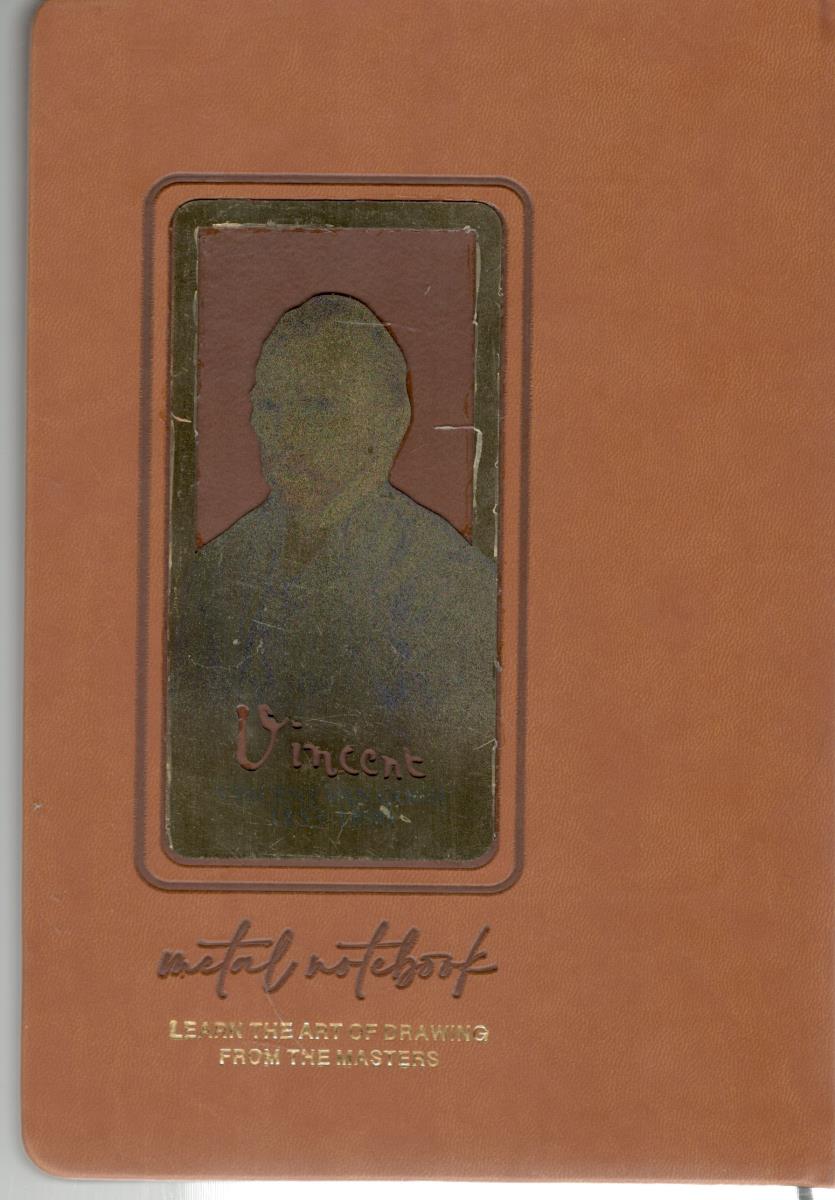 دفترچه یاداشت  خط دار METAL NOTEBOOK  چرم لب طلایی ، رقعی ( همیشه  )